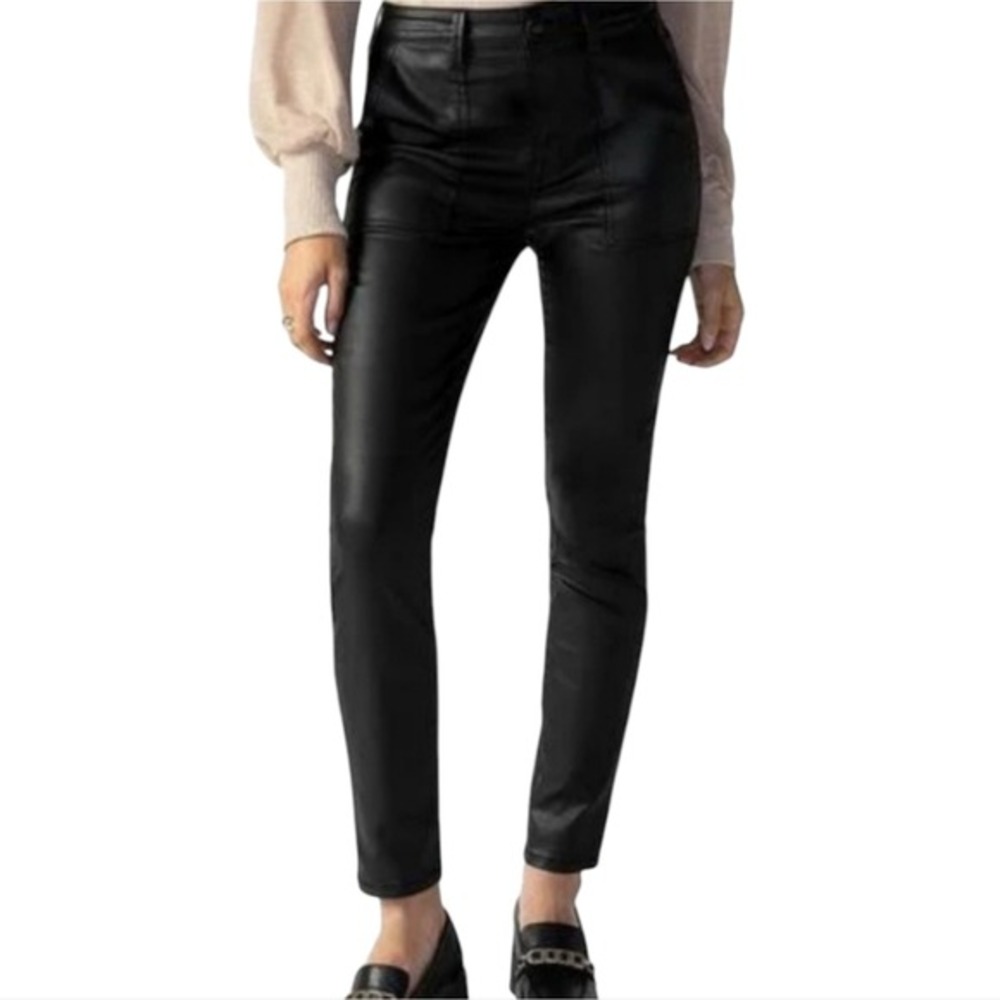 Sanctuary Black Coated Super Stretch High Waist Skinny‎ Jeans Plus Size 20 New